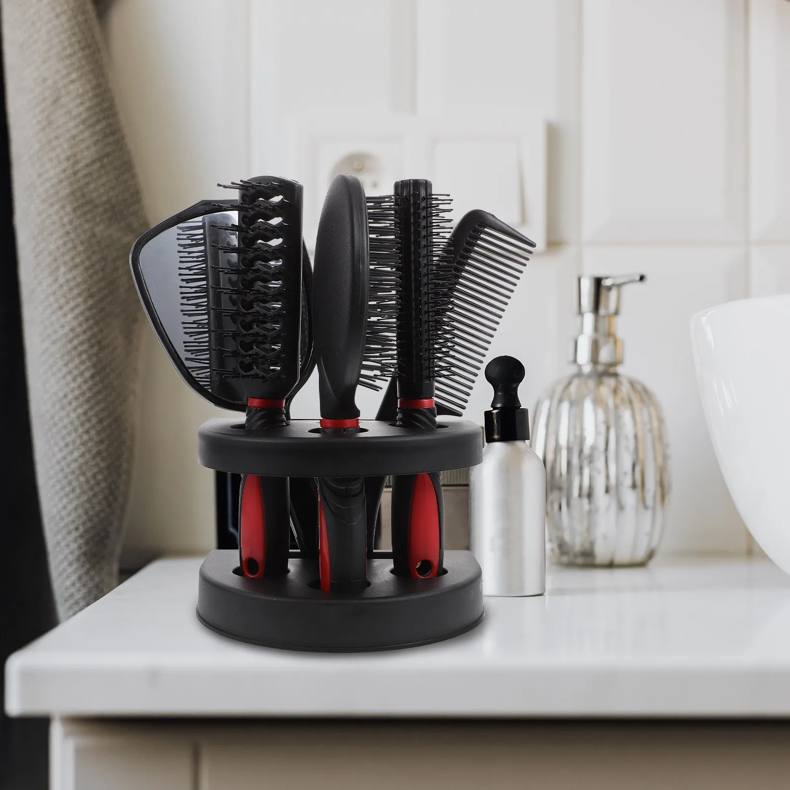

1Set Professional Hairdressing Mirror Comb Set Scalp Massage Airbag Comb for Salon Home Use Wet Dry Hair Styling