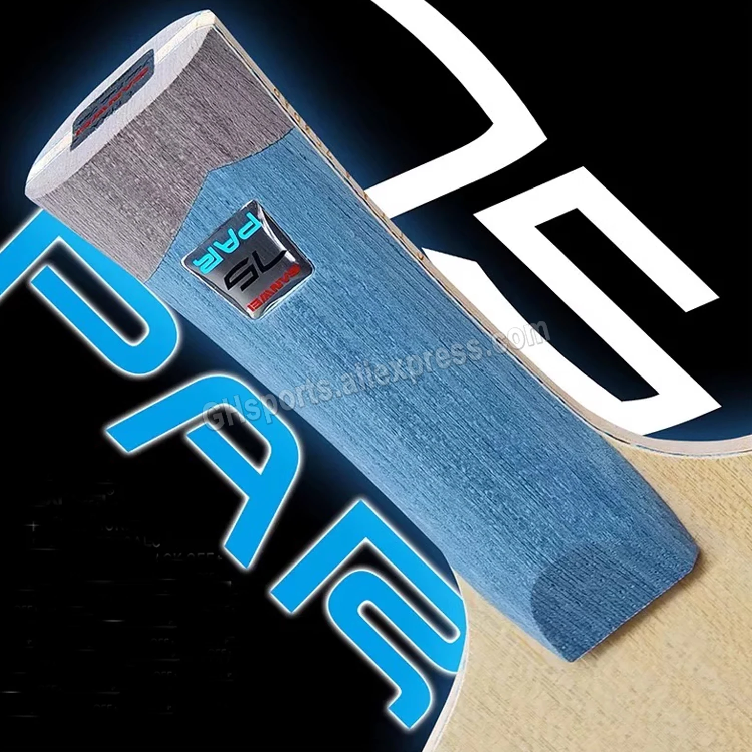 

Настольный теннисный накладной материал SANWEI 75 PAR (75PAR) профессиональный, 5+2 слоев, карбон, для настольного тенниса, внешняя мощность 75 PAR