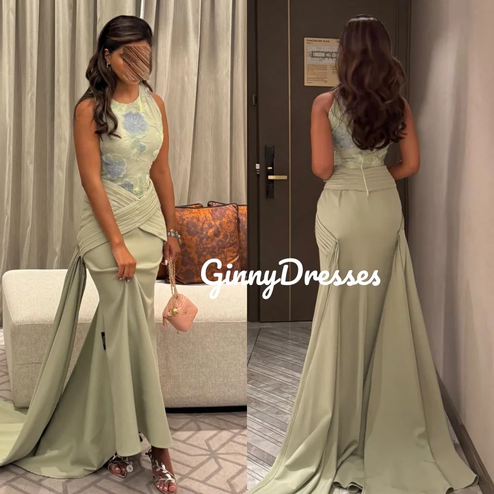 

Женские вечерние платья на заказ Русалка с овальным вырезом Вечерние платья длиной до пола с бусинами Платья на молнии для профессионалов