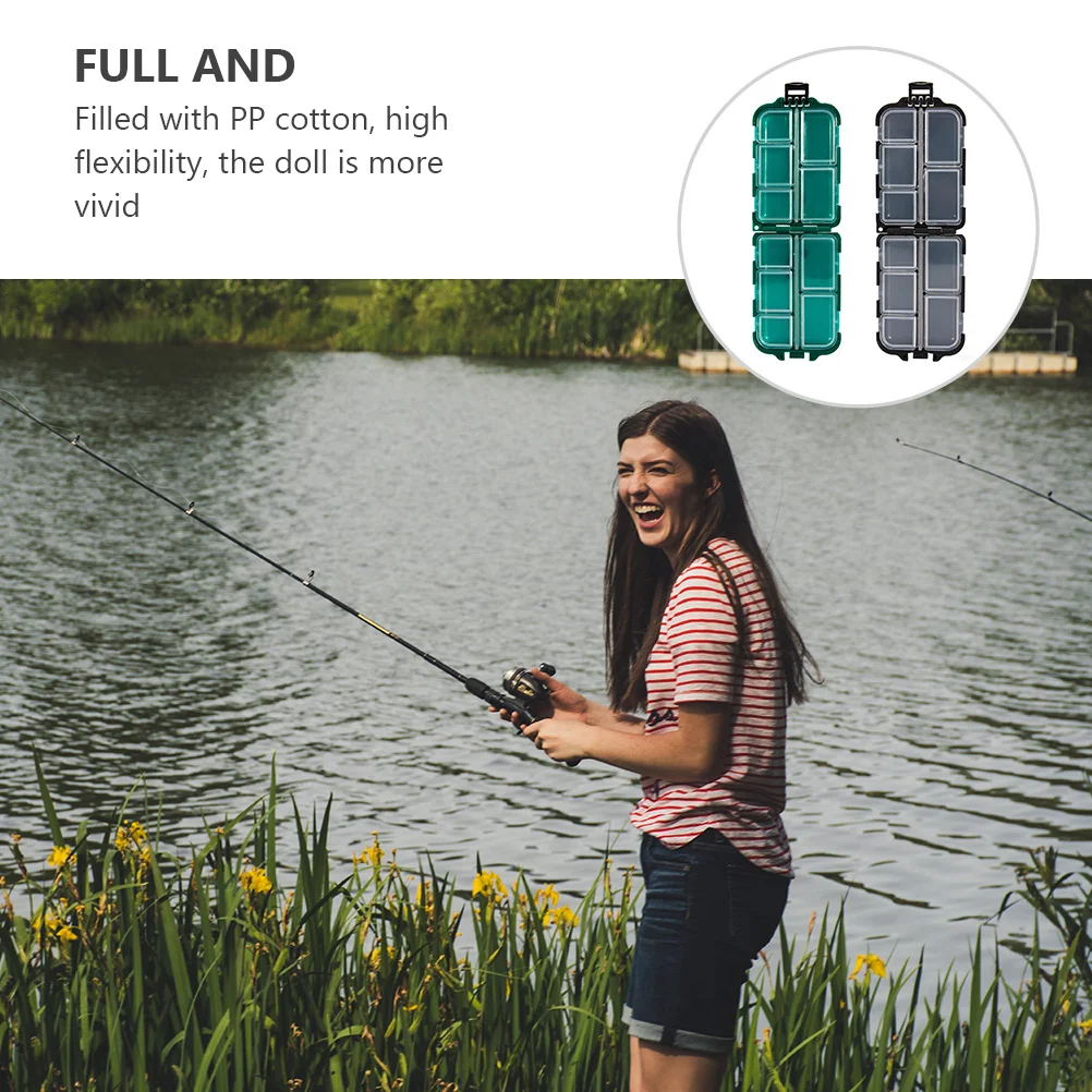 

2Pcs Fishing Accessories Box Durable Plastic Bait Storage Containers Organizer Gear Tackle Lure Boxes Fishing Supplies Tool