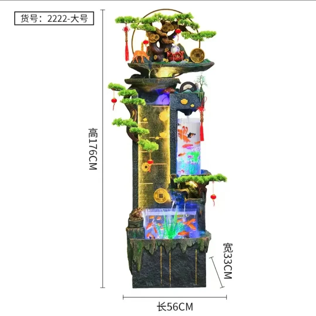 Circulating water fountain floor-to-ceiling ornament balcony office lucky wind and water landscape