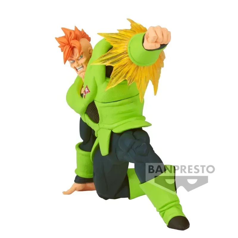 Em estoque bandai original banpresto g x materia anime dragon ball android 16 11cm figura de ação pvc brinquedos modelo