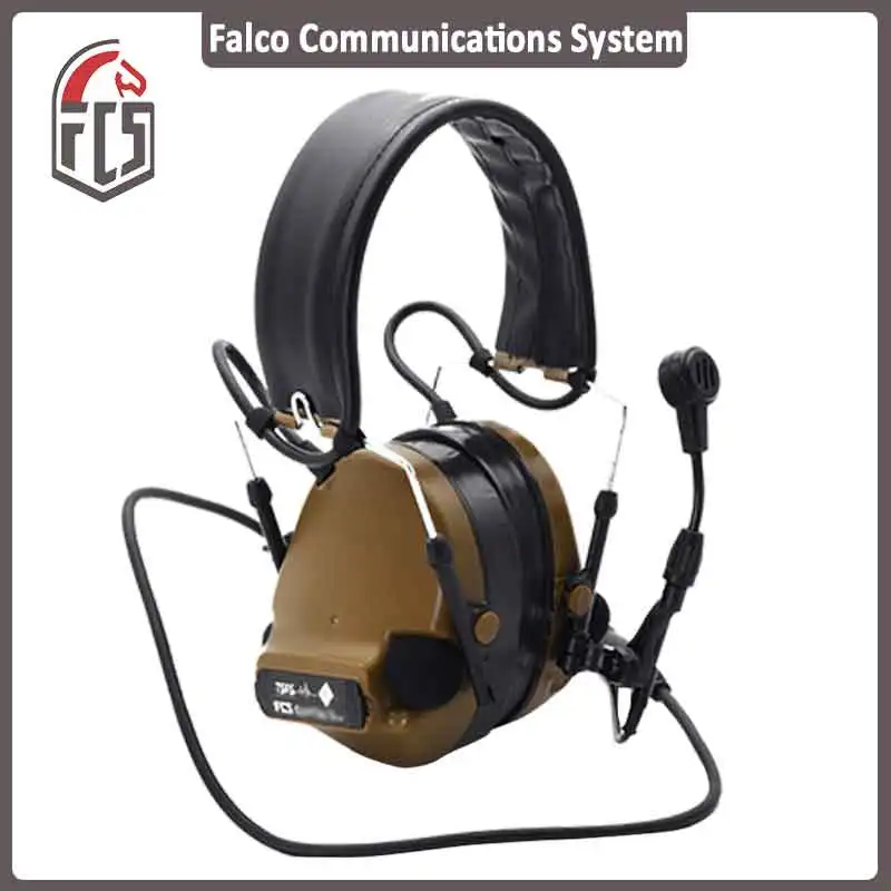 FCS-TACTICAL New C3 Tactical Communication Headset with DSP Noise-Canceling Microphone Walkie-Talkie Headset / Shooting Earmuffs