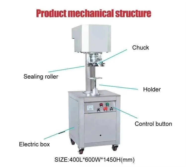 Electric Sauce Spices Pet Jar Plastic Can Oil Tin Cap Soda Beer Can Bowl Cup Lid Sealing Machine Semi Automatic Can Seamer