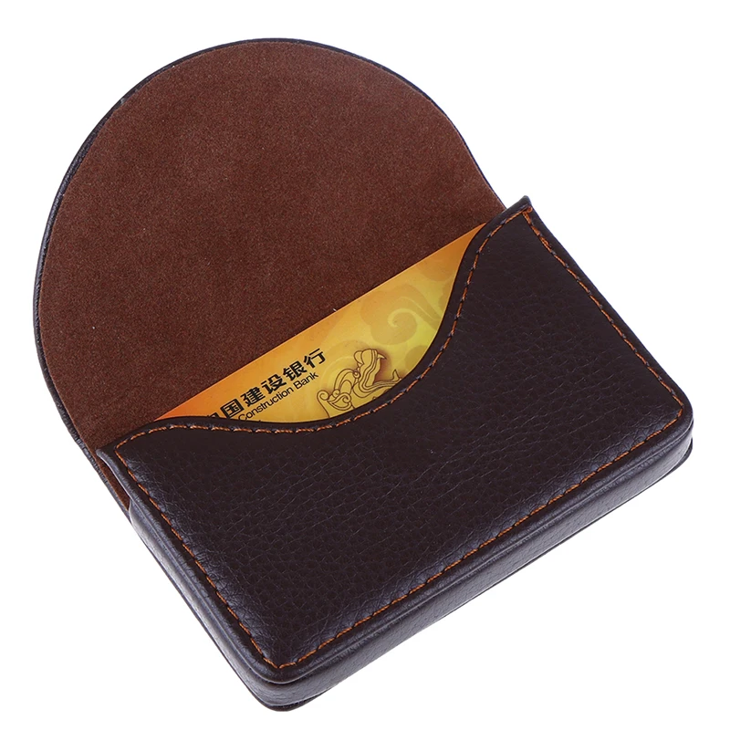 جيب جلدي اسم بطاقة العمل وبطاقة الهوية وحامل بطاقة الائتمان ومحفظة مع صندوق #5