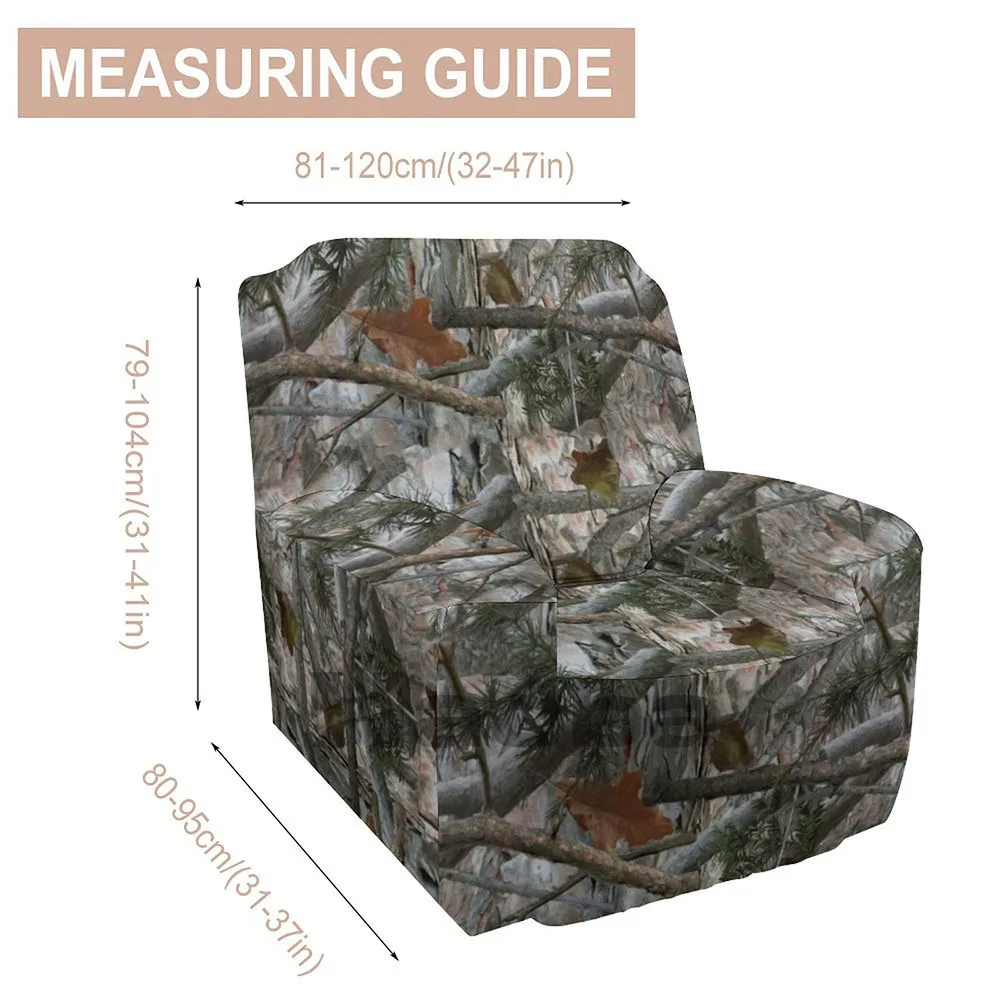 Outdoor Conifer Hunting Camouflage Couch Covers,Chair/Sofa Covers, Stretch,Printed,Armchair Slipcover,Separate Cushion Covers