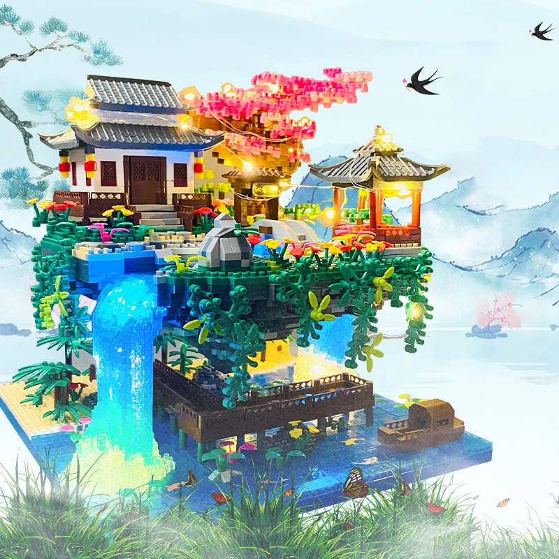 

2846 Pieces of Fairy Pavilion Handmade Building Block Toys, Creative Landscape Building Block Toys, Abs Material