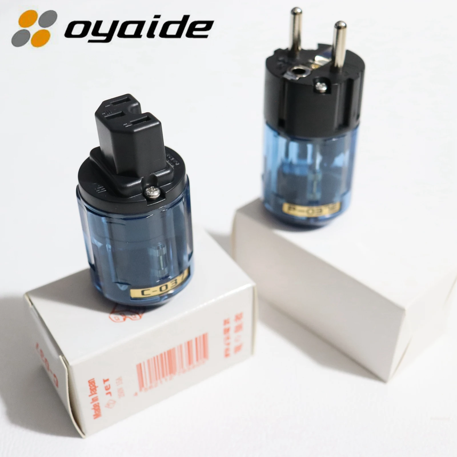 1 pair Brand new Oyaide HIFI P-037 Schuko EU/US Power Plug Rhodium Plated IEC speaker Audio power cord male female Connector