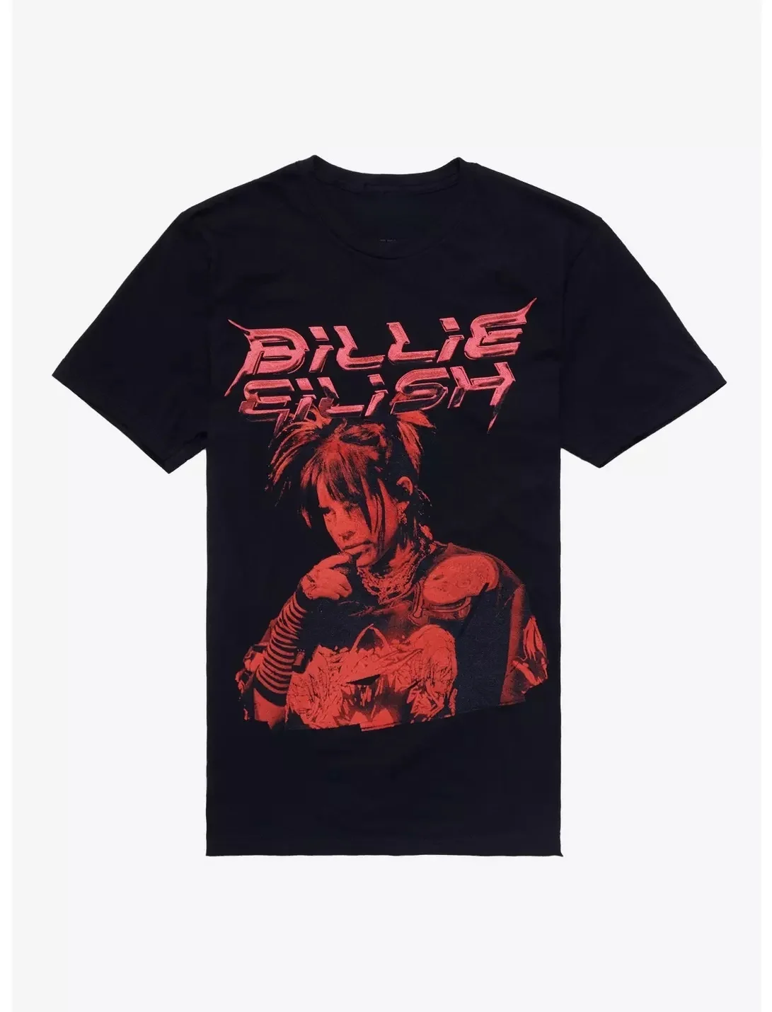 

Billie Eilish Red Portrait Printed Casual Fashion Summer T-shirt for Men and Women Loose Oversized Retro Pure Cotton T-shirt