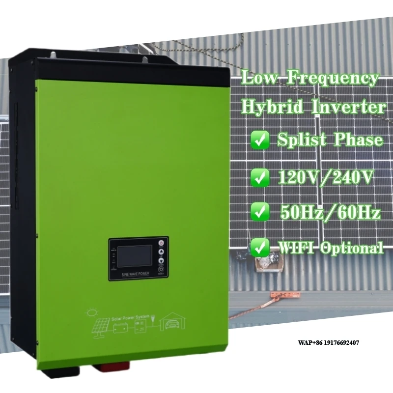 Low Frequency Split Phase Inverter 48v 5kw 3KW 24 Volt 6000watt 7KW Pure Sine Wave Hybrid Solar Inverter 120v 240v Usa 110v/220v