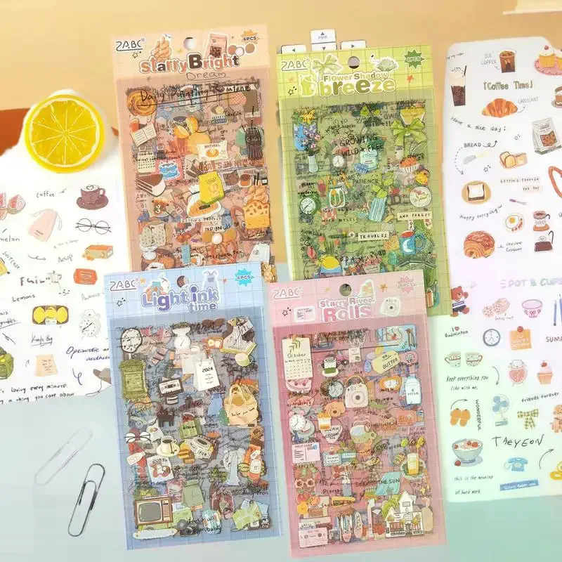 6pcs Love Letter Planner Stickers - Cute Pet Waterproof  Stickers For DIY Crafts,Journal,Scrapbook, Water Bottles,Laptops