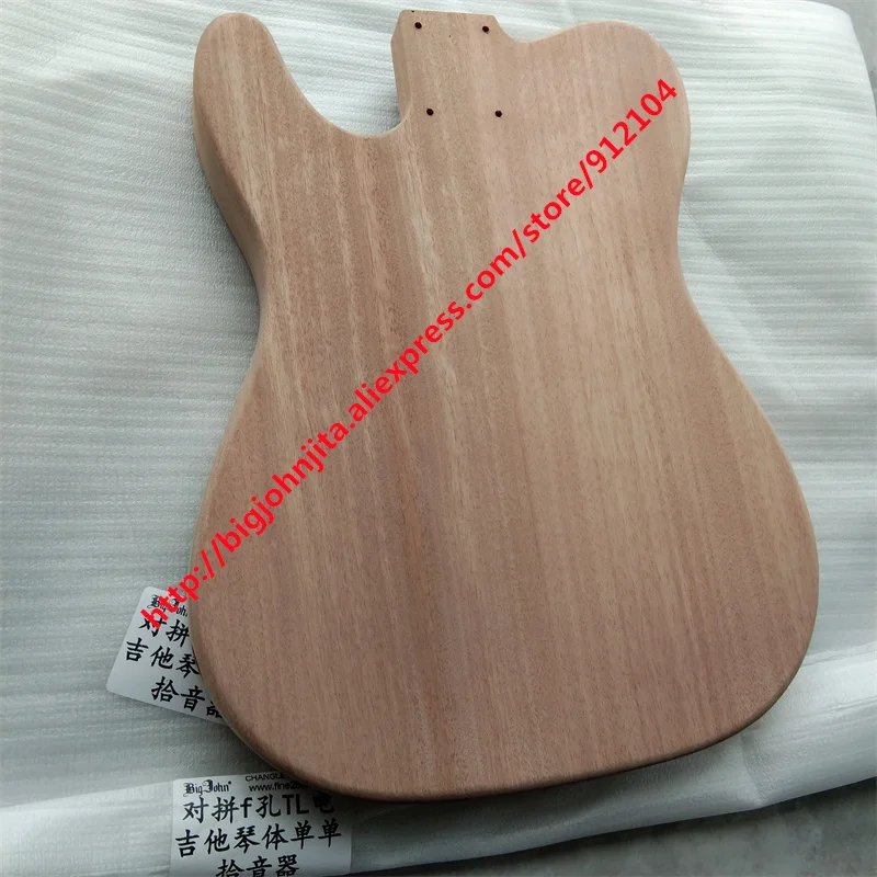 Two pieces of Mahogany spliced together TL 6 Strings Style Electric Guitar Body No Paint Diy Guitar Kit BJ674