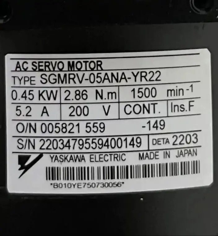 

SGMRV-05ANA-YR22 Brand new Servo motor，SGMRV 05ANA YR22 Servo motor，Fast shipping，In Stock