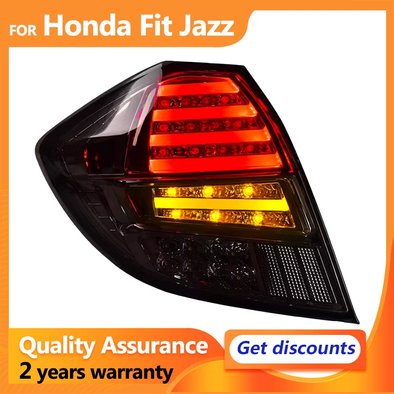 For Honda Fit Ge8 Jazz LED Taillights 2008 2009 2010 2011 2012 2013 Black Car Rear Lamps Running Turn Signal Reversing Lights