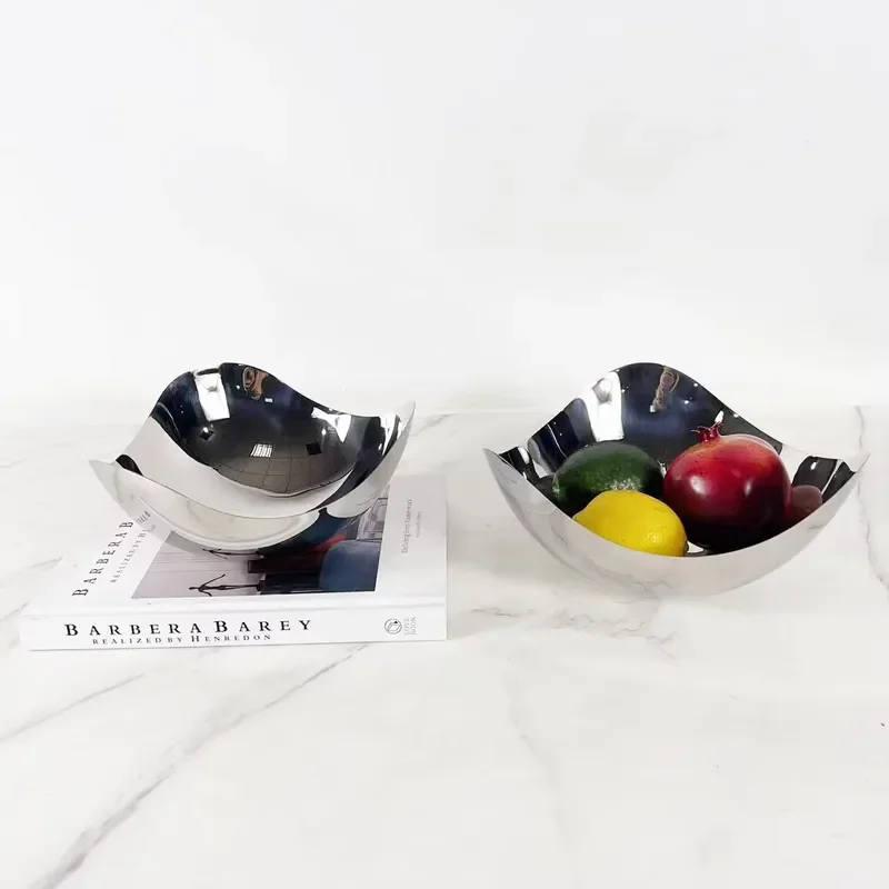 Modern Geometric Stainless Steel Mirror Tray for Living Room Coffee Table Desktop Storage Decoration Creative Simple Design
