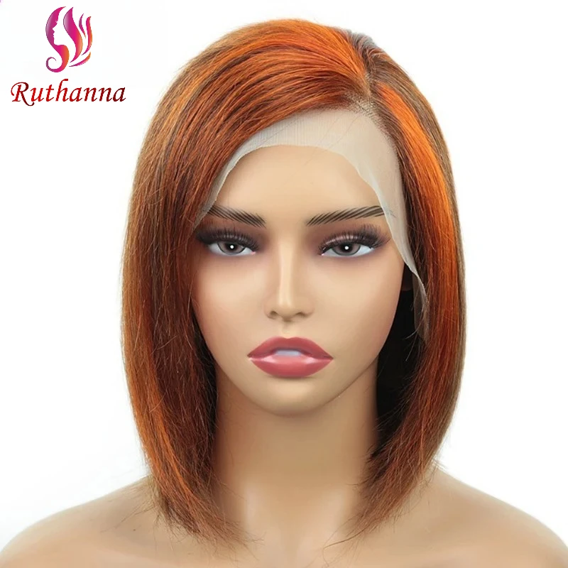 

4/350 Bob Short Straight Wig 13x4 Lace Front 10 Inch 100% Human Hair Transparent Lace Brazilian Virgin Hair For Women Daily Use