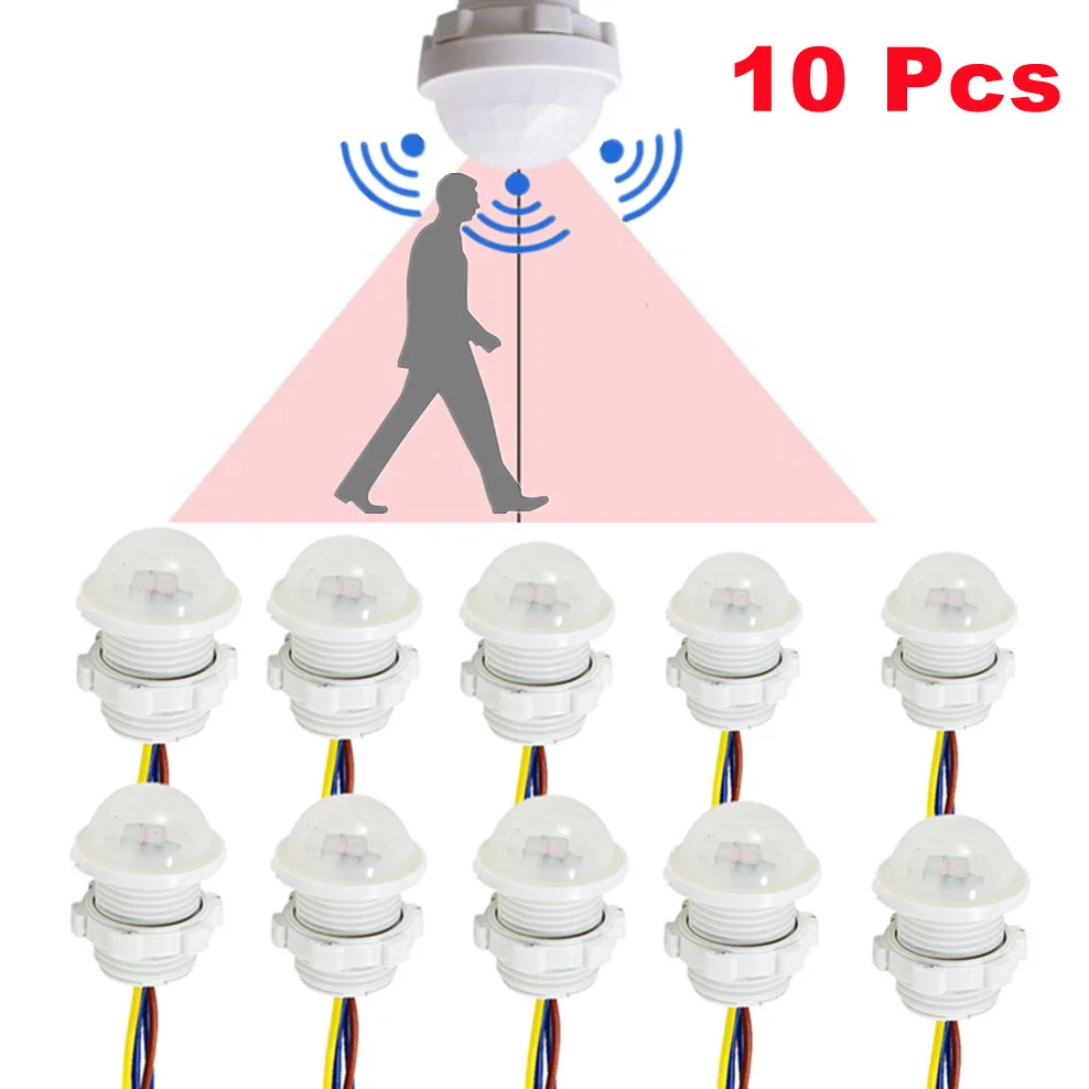 10 PCS PIR Motion Sensor LED Light Lamp Bulb Switch AC110-240V Outdoor Smart Waterproof Infrared Street Lamp Motion Sensor