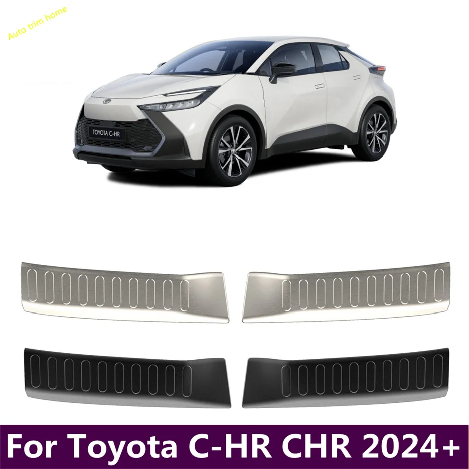 

Steel Inner Rear Boot Trunk Guard Sills Plate Pad Skid Plate Cover Trim Fit For Toyota C-HR CHR 2024 2025 Only Car Accessories