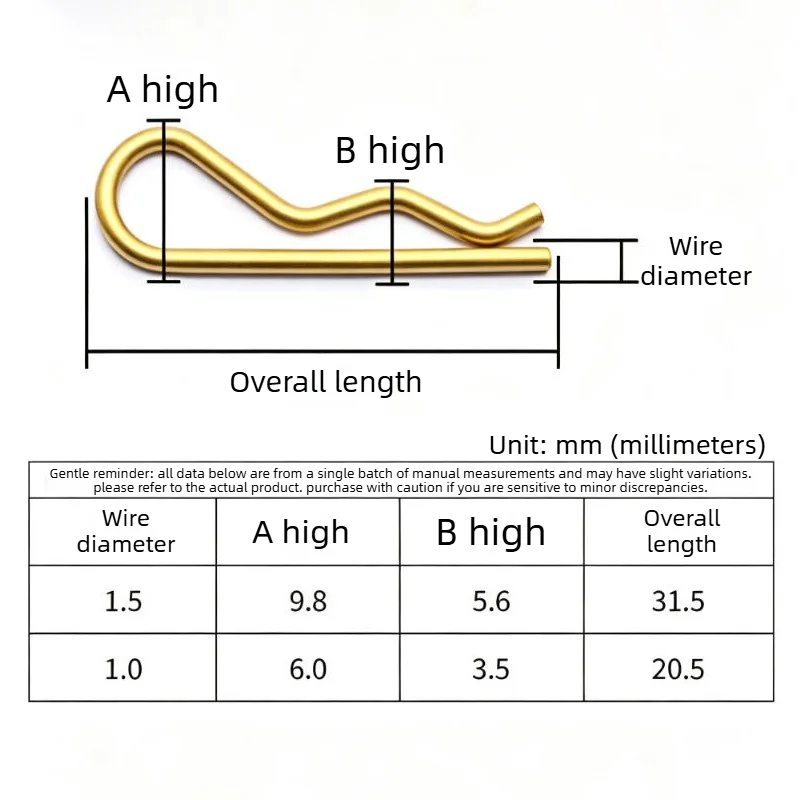 Titanium Alloy Brake Pad Fixing Pin R-Type Spring Cotter Pin 1.0/1.5mm Wave-Shaped Cotter Clamp for Shaft Lock Caliper Brake Pad
