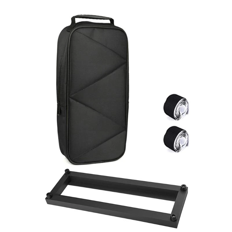 462E 1 Set Guitar Pedal Board with 2pcs Pedal Tapes & Storage Bag Organiser Case,Metal Guitar Bass Effects Pedalboard Stand