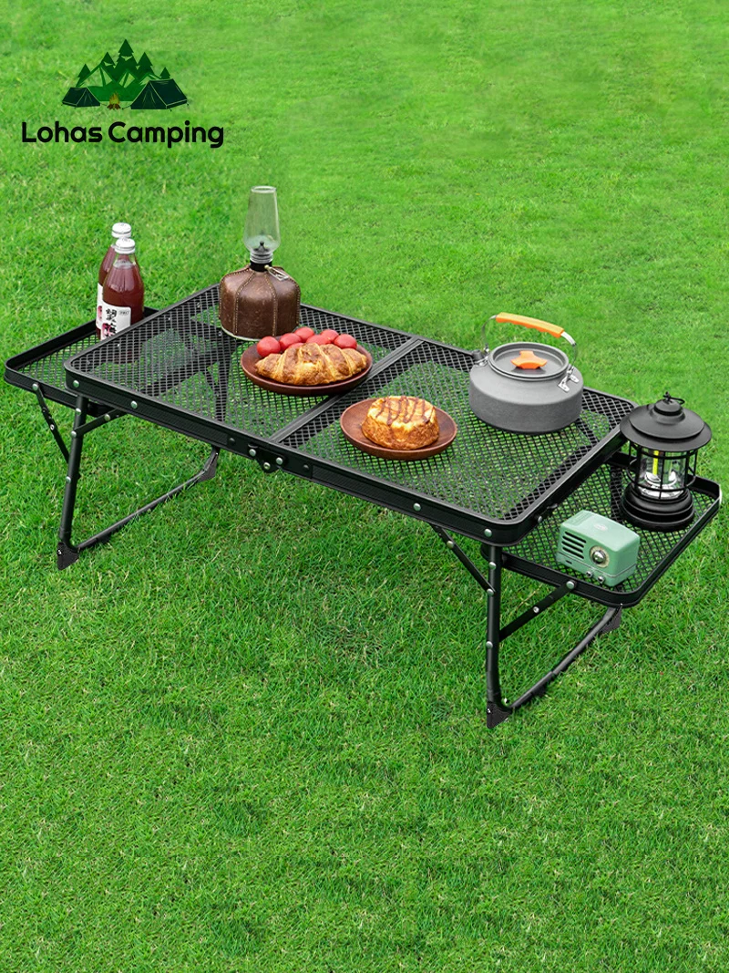 Lohascamping Camping Home Mesh Folding MDF Table lightweight Folding Backpacking auxiliary mini side portable table dining table