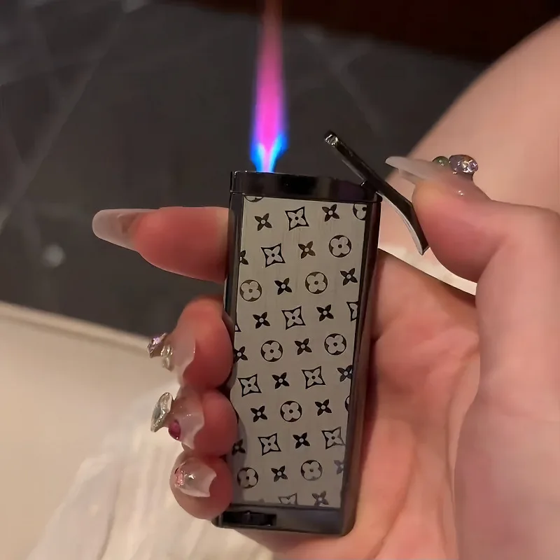 

New Cigar Igniter Red Fire Metal Inflatable Lighter Windproof Open Flame Cigarettes Lighters & Smoking Accessories Factory Sales