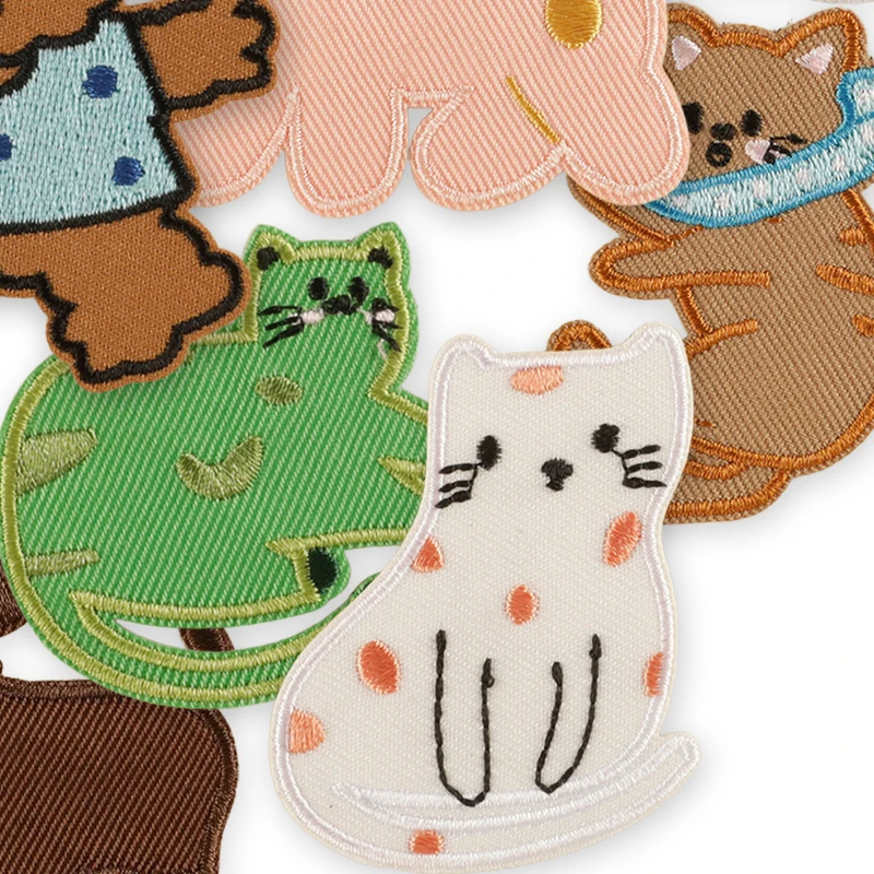 15 Stück selbstklebende Aufnäher für Hunde und Katzen, niedliches Tier für Kleidung, Kinder, bestickte Eisen-Aufkleber-Packung, zum Nähen von Parches, Stoff, Jacke, DIY – Detail 5