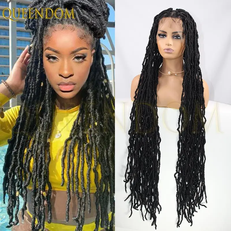 

Faux Locs Wig 40inch Synthetic Dreadlocks Full Lace Braided Wigs for Black Women Knotless Cornrow Lace Front Crochet Twist Wigs