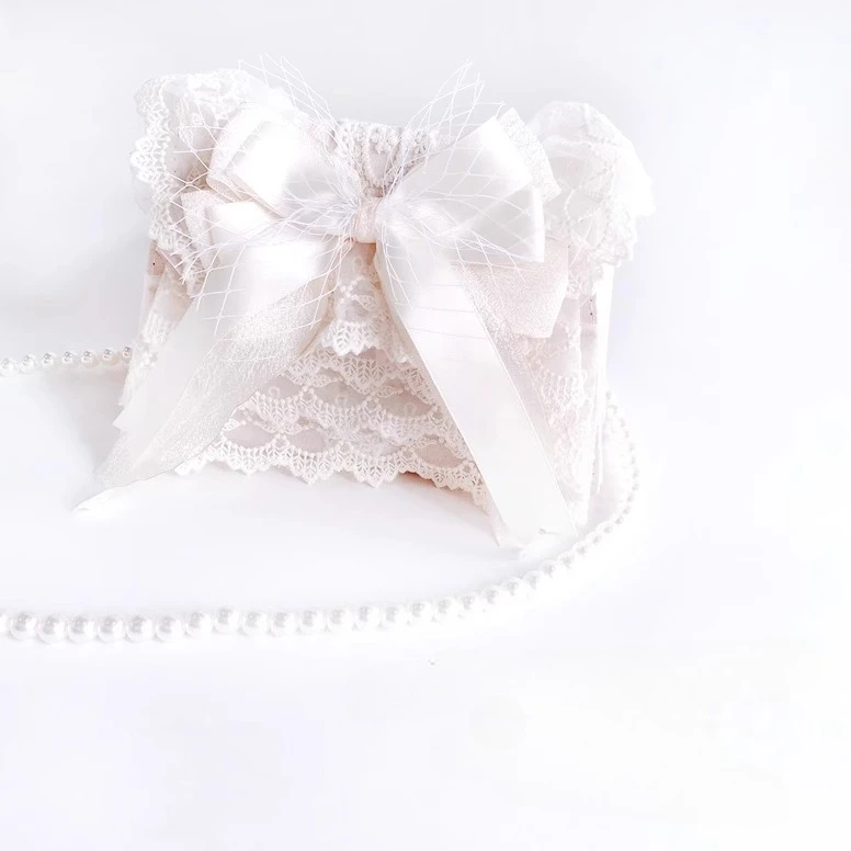 

Японские черные кружевные женские сумки в стиле Лолиты, элегантные милые французские сумки с большим бантом, универсальная повседневная маленькая сумка-мессенджер для девочек, сумка через плечо