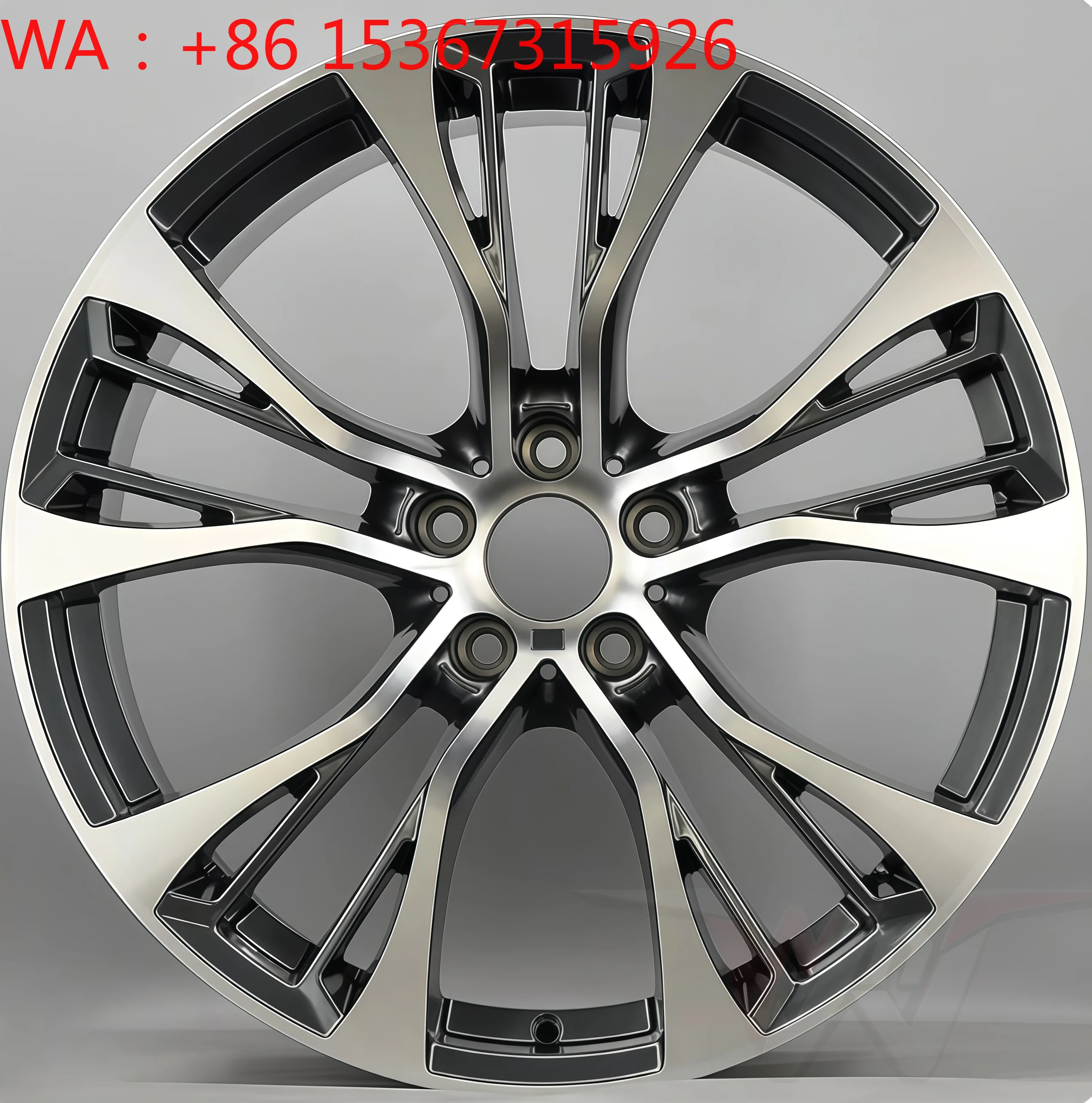 Flow Forming Five Spoke Polished Aluminum Alloy Wheel Hub Custom PCD ET Precision Machining Auto Rim