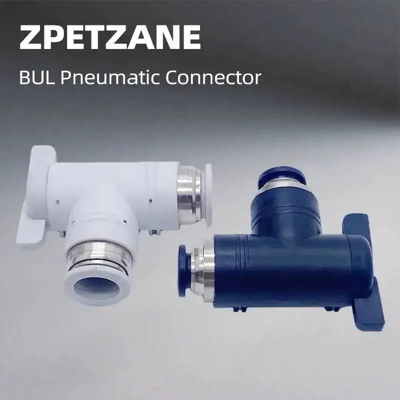 

Hand Valve BUL-4/8/6/10/12mm On/off Quick Pneumatic Connector Manual Switch Control Use PE PU Gas Pipe Tube White/Black