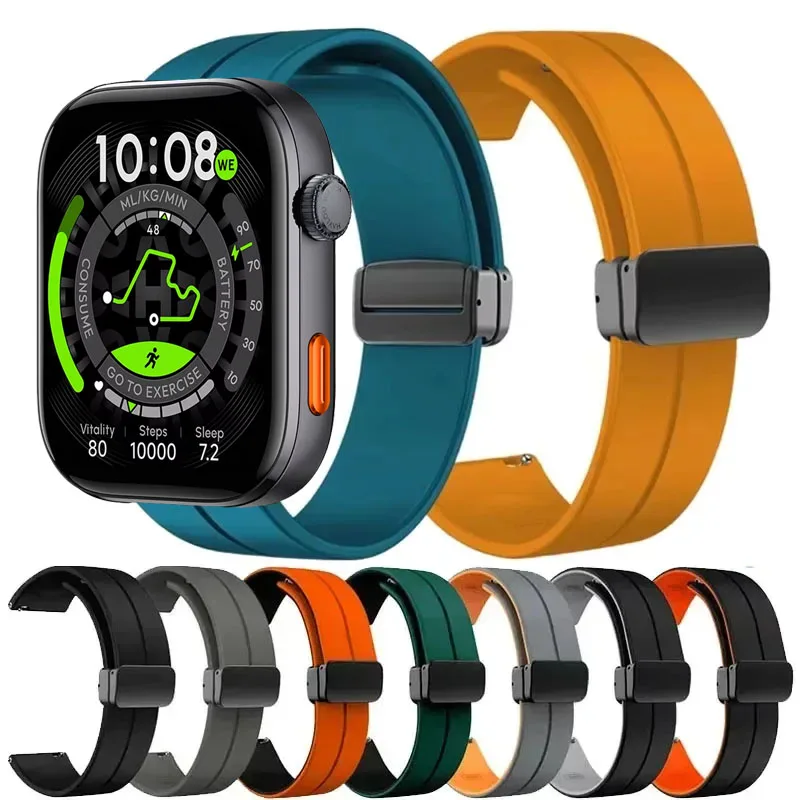 Correa magnética de silicona de 22mm para reloj Haylou, correa deportiva Hyper para reloj HAYLOU Faro/3 4S/RS5 R8 S8/Solar Lite 2/Neo 2/Solar 5