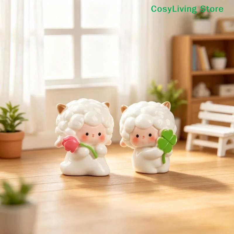 [CL]2027 The Year Of The Goat Figurines Adorable Cartoon Sheep Design Smooth Glaze For Home Desktop Decor Small Gifts[CL]