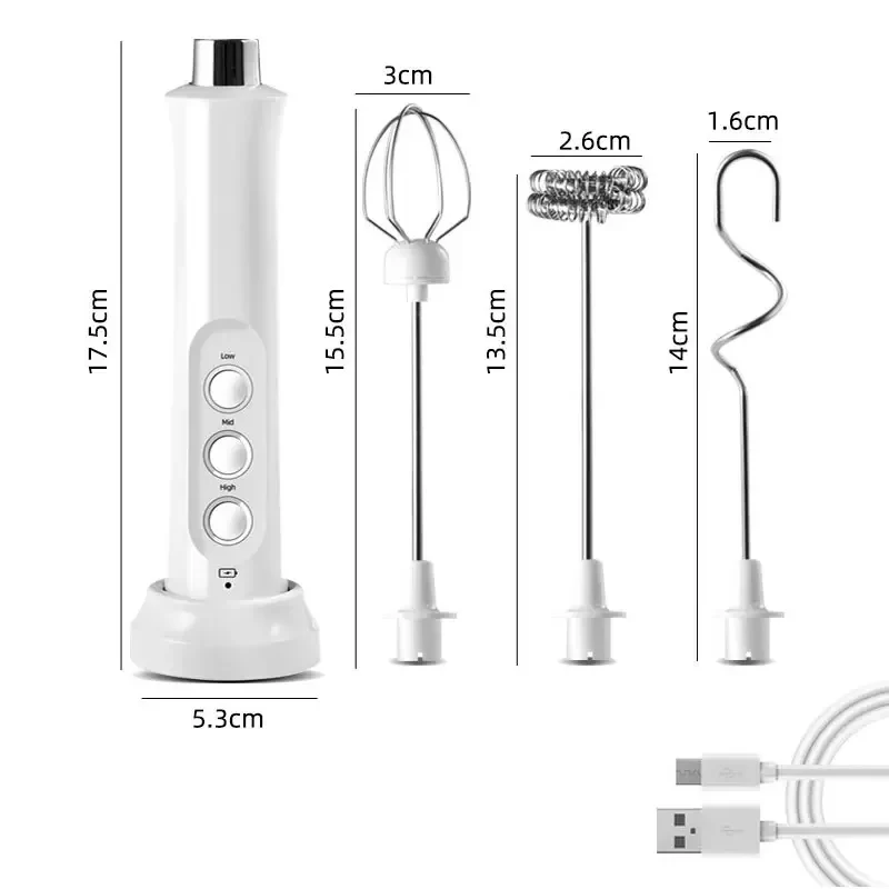 New 3 In 1 Wireless Handheld Electric Milk Foam Machine Mini Frother Maker Handheld Cappuccino Coffee Whisk Mixer Foamer Puller image 6