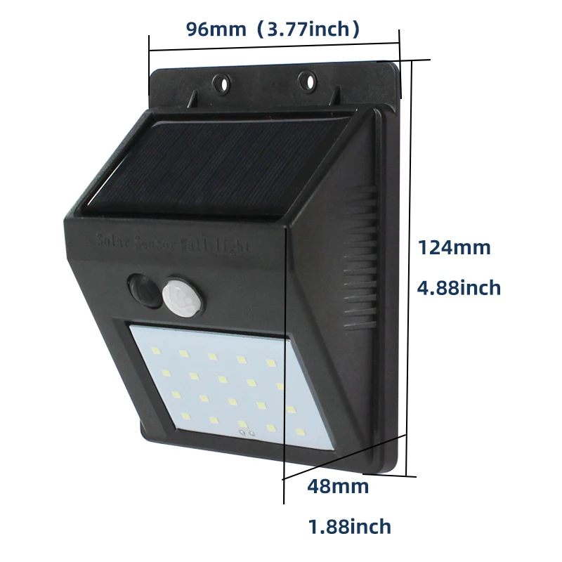 OEM مقطورة معدات التخييم المحرك الجدار ضوء الشمس 20 Led الشمسية الاستشعار ضوء محس حركة مقاوم للماء الشمسية الفرقة إمدادات الطاقة السلامة #6