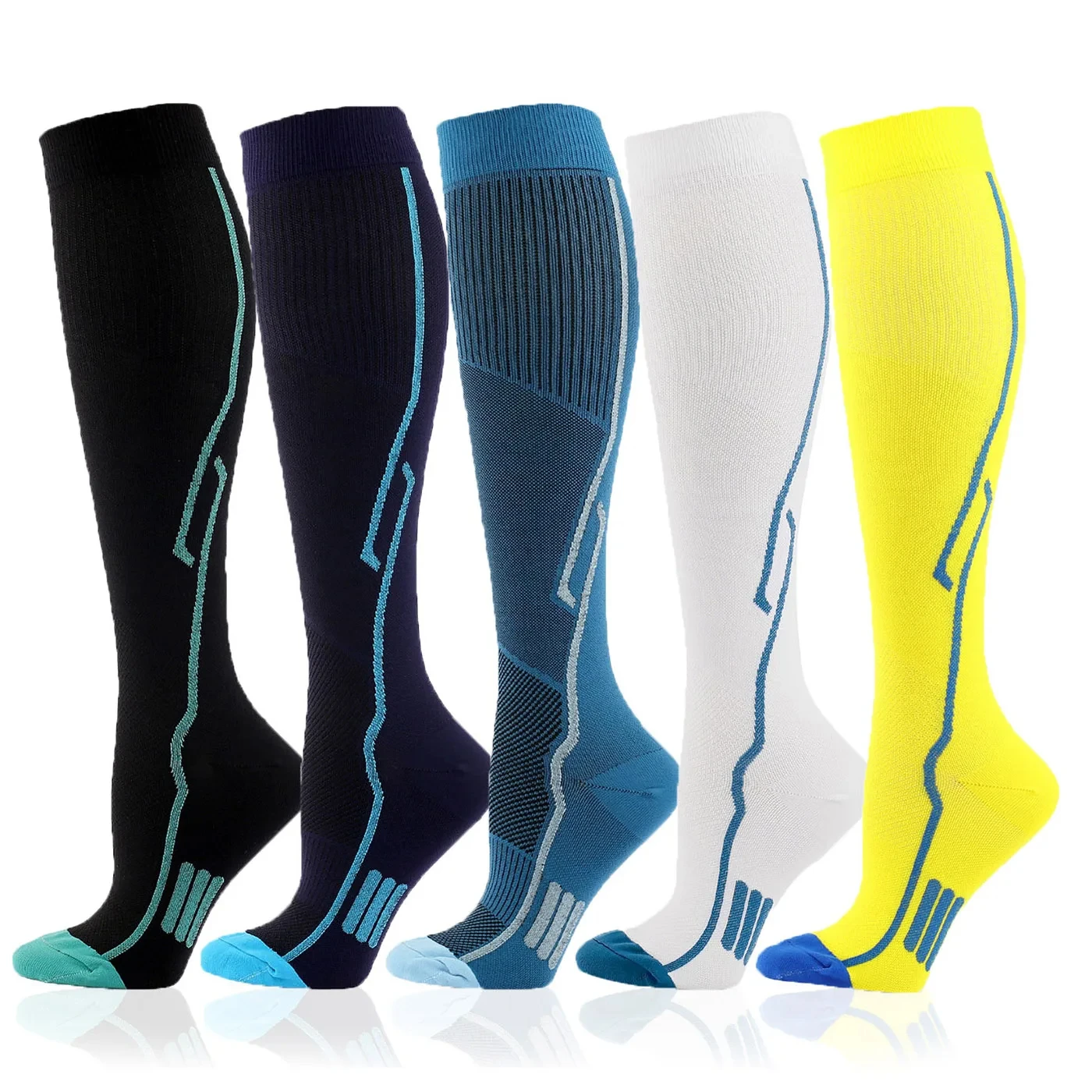 Calcetines deportivos de nailon para hombre y mujer, medias de compresión para correr, ciclismo, fútbol, 20-30mmHg, venas varicosas elásticas, Edema