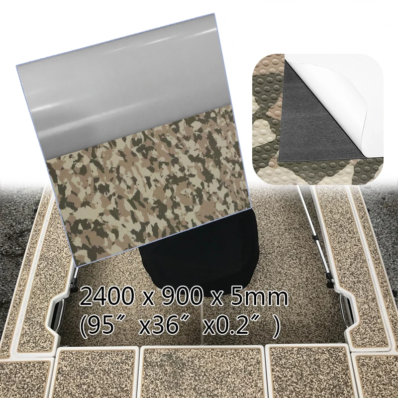 2400x900*5mm Camouflage Pressure Point EVA Foam Faux Teak Self-adhesive Boat Decking Sheet Yacht Accessory Non-slip Vehicle Pad