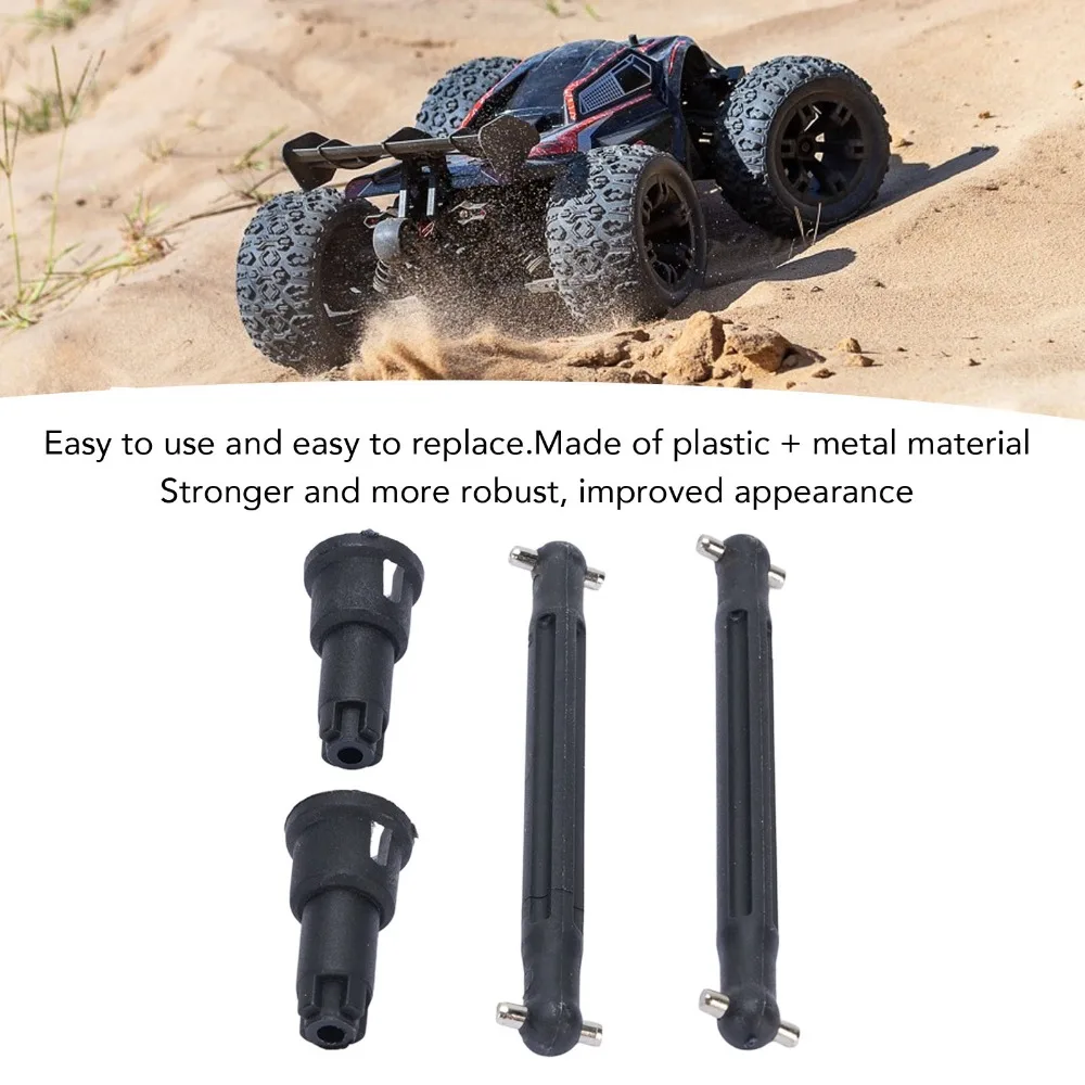 2Pcs/Set High Load Bearing RC Car Drive Shaft Enhanced Performance RC Car Rear Drive Shaft for 16101/16102/16103/16201 RC Car