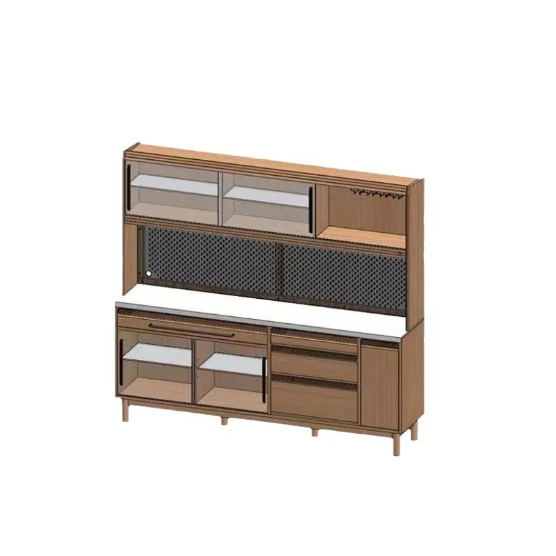 

Solid wood, side cabinet, Japanese style, multi-function, storage cabinet, cherry wood, slate, dining room, against the wall