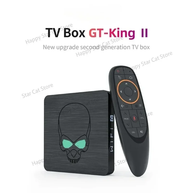 Decodificador de televisión con Control remoto por voz, decodificador con 8 núcleos, 8 GB/64 GB, Wifi6, gt-king II, Android 11, venta al por mayor