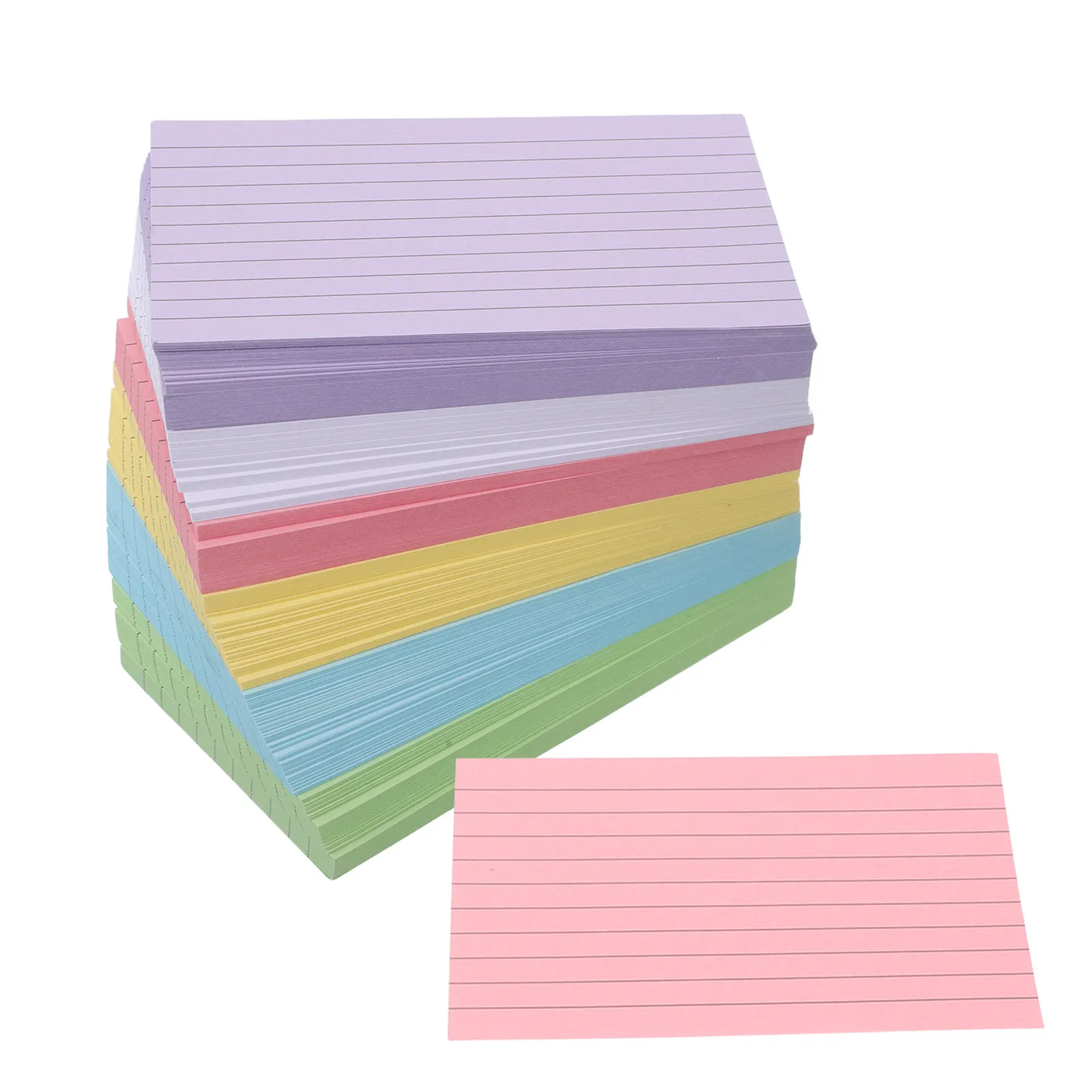 600Pcs Memory Cards Heavyweight Colored Study Flashcards Dual Sided Ruled Index Cards for Exam Revision Office