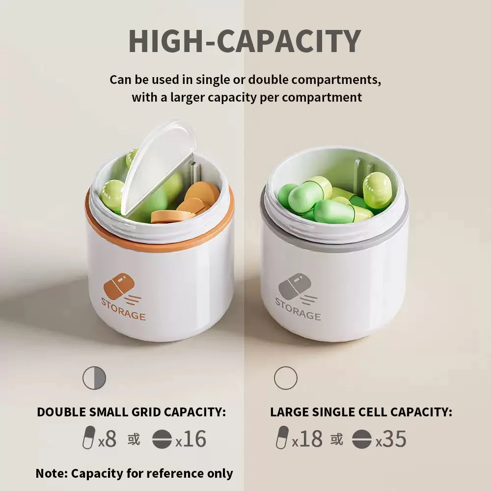 1 Piece Mini Medicine Storage Box Personal Use Sealed Moisture-Proof Light-Proof Convenient Medicine Organizer for Health Manage