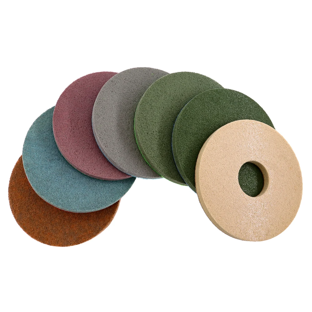 (6FP6) 7Pieces/Lot 6Inch Sponge Polishing Pads for Granite And Marble 150mm Floor Polishing Pad Burnishing Buffing Cleaning Pad