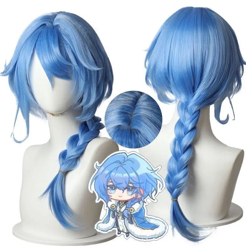 

Honor of Kings Yi Xing Cosplay Wig “Treading Snow Seeking Plum” Blue Ancient Style Braided Rose Net Simulated Scalp