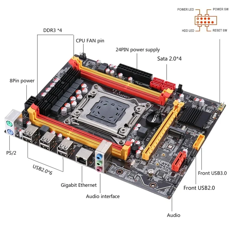 New X79 Chip Desktop Computer Motherboard DDR3 Memory LGA2011 Pin E5-2680V1V2 With M.2