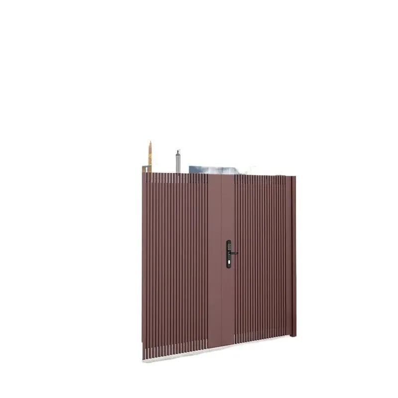 High End Aluminum Art Courtyard Electric Swing Door Alloy Villa Home Double Gate For Self Built House Opposite Entryway