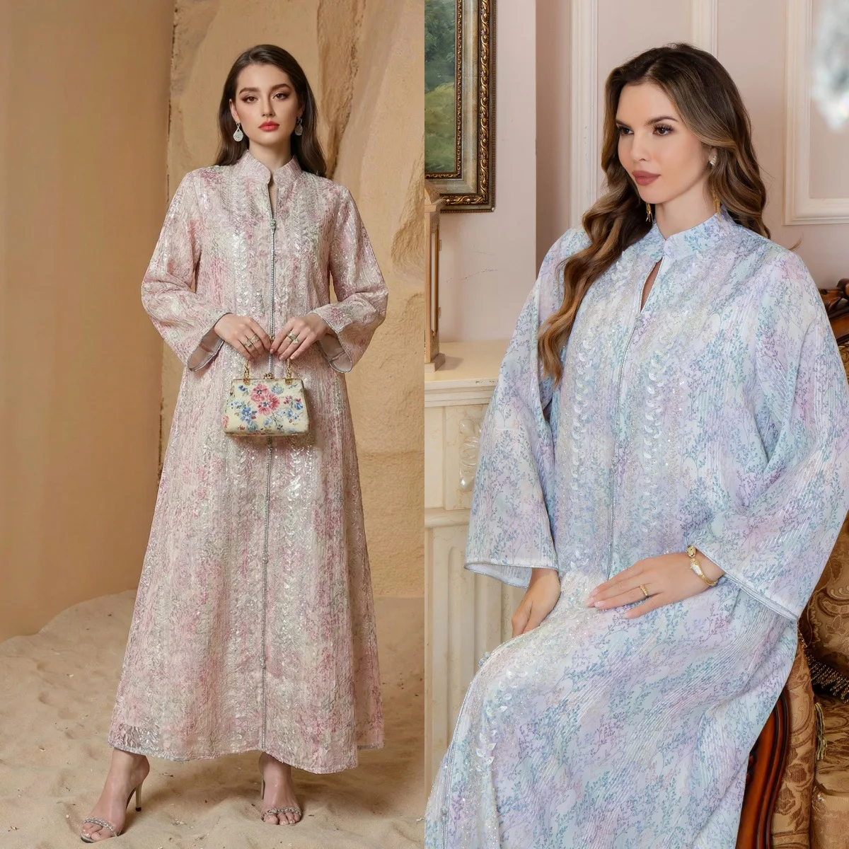 

Eid Abaya Dress Women Muslim Print Elegant Ramadan Moroccan Kaftan Jalabiya Party Long Robe Dubai Vestidos Saudi Dresses Abayas