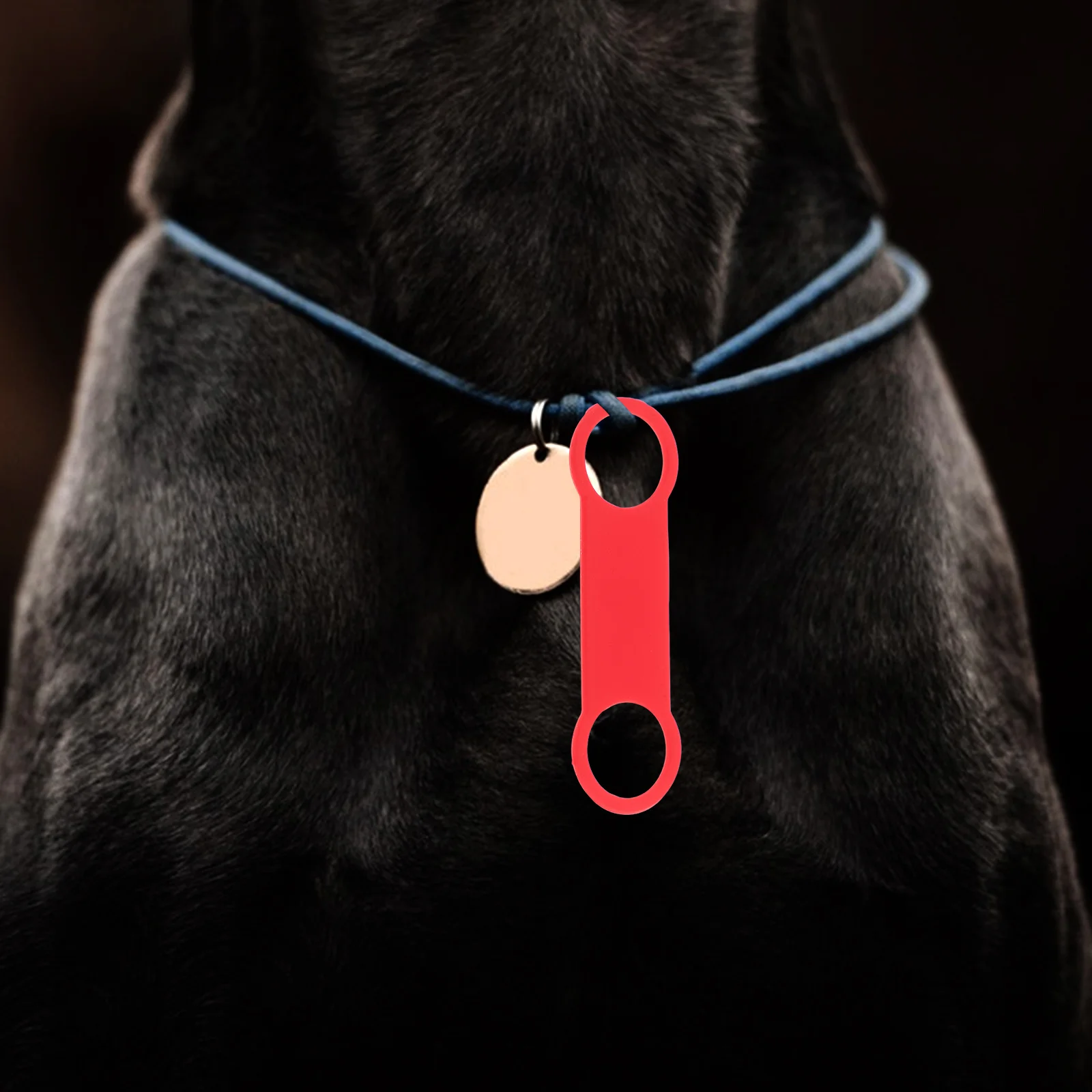 

6Pcs Silicone Pet Id Tags for Dog Collar Slide on Name Bands Elastic Holder Replacement Quiet Attachment for Pets Red