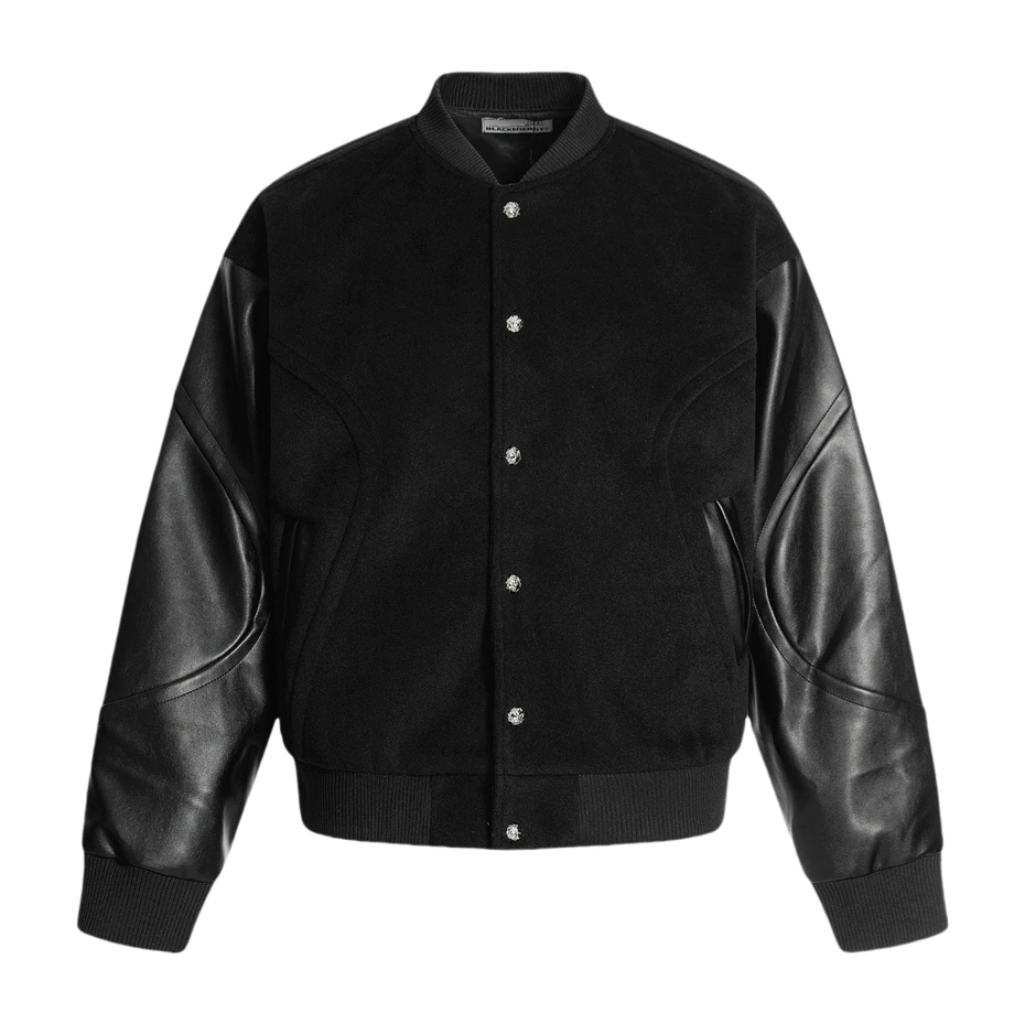 

Винтажные лоскутные куртки из искусственной кожи, мужские уличные куртки в стиле хип-хоп, университетские бейсбольные пальто, свободные повседневные модные куртки в стиле Харадзюку, мужские