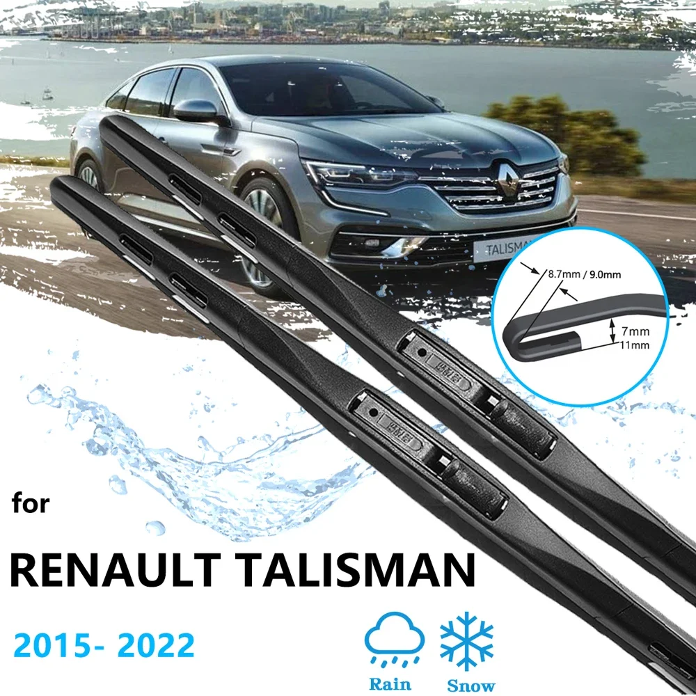 

2x For Renault Talisman Samsung SM6 2015~2022 Car Accessories Windscreen Wipers Rubber Blade Wash Cleaning U Hook Arms LHD RHD